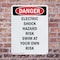 Signmission Electric Shock Hazard Risk Swim Danger Sign, Plastic, 7in W x 10in L, 2PK OS-2PACK-DS-P-710-V-2542 - alternate 2